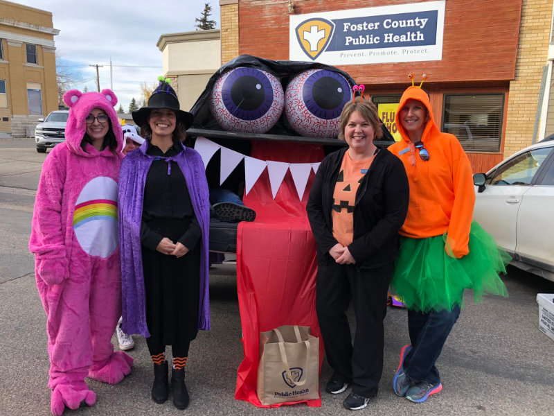 People wearing costumes